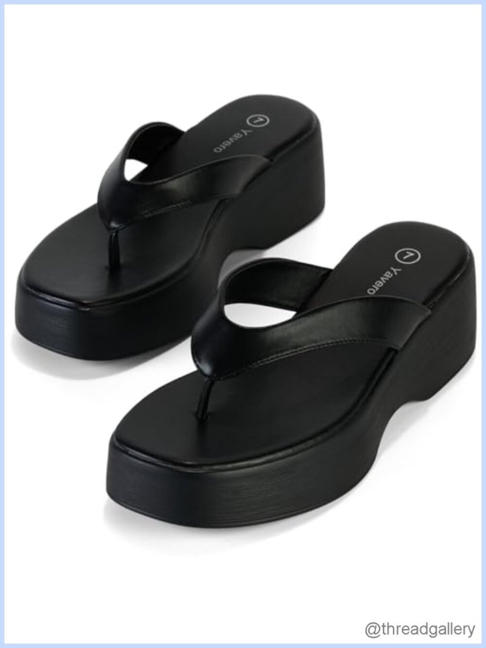Platform Flip Flop Sandals Comfortable Wedge Thong Sandals Square Toe